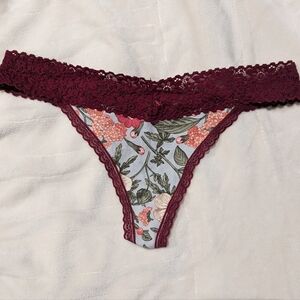 Splendies floral print lace thong